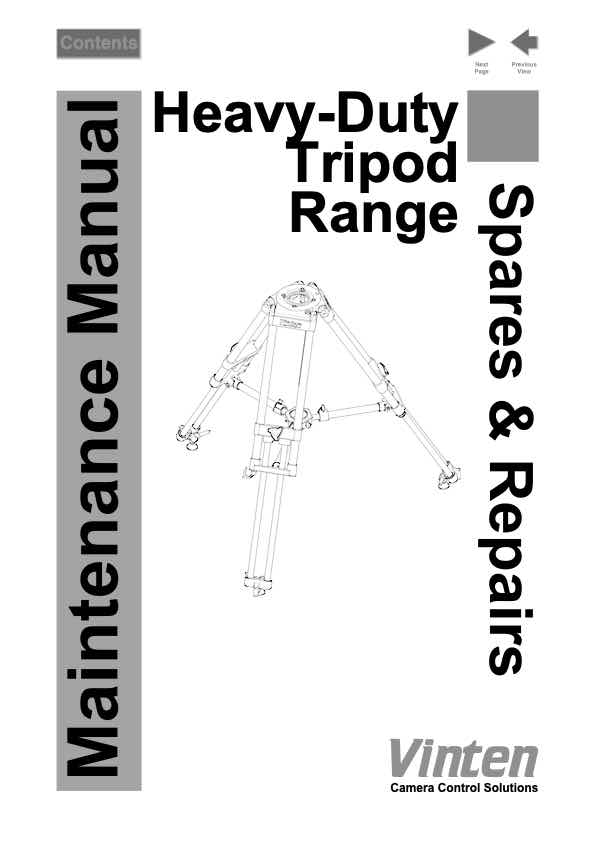 Vinten HDT-Stative technical manual preview