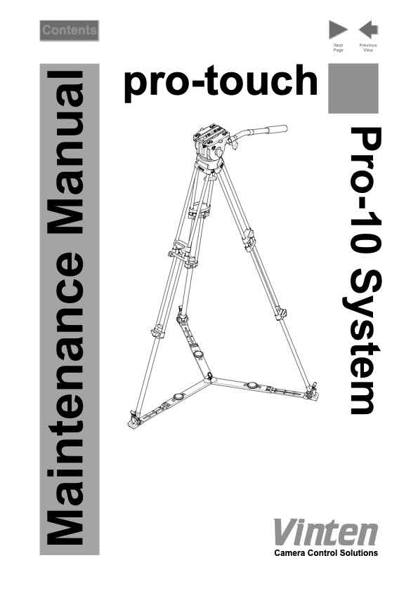 Vinten Pro 10 technical manual preview