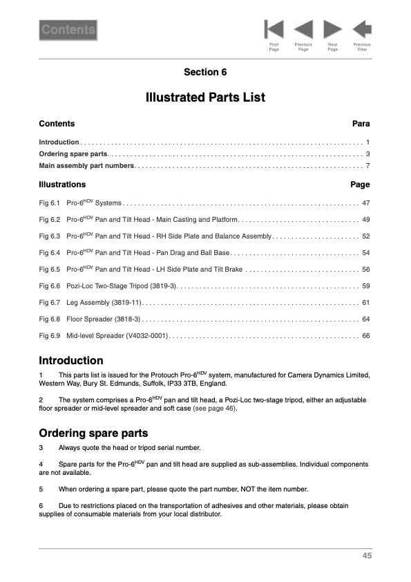 Vinten Pro 6 technical manual preview