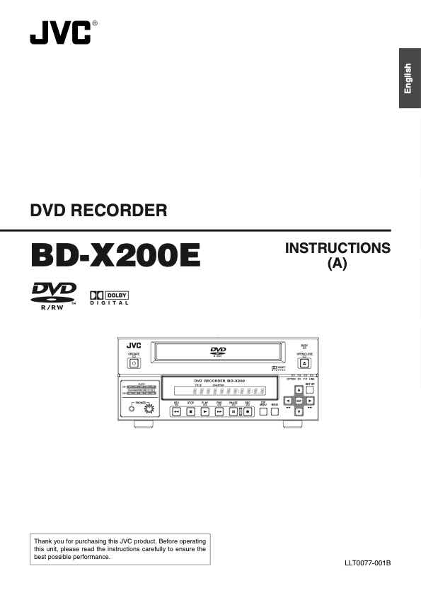 JVC BD-X200E technical manual preview