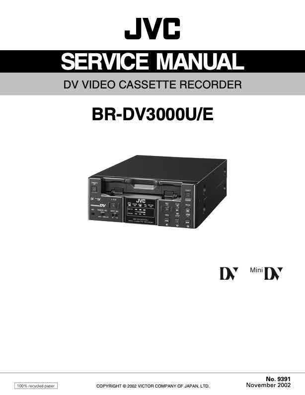 JVC BR-DV3000E technical manual preview