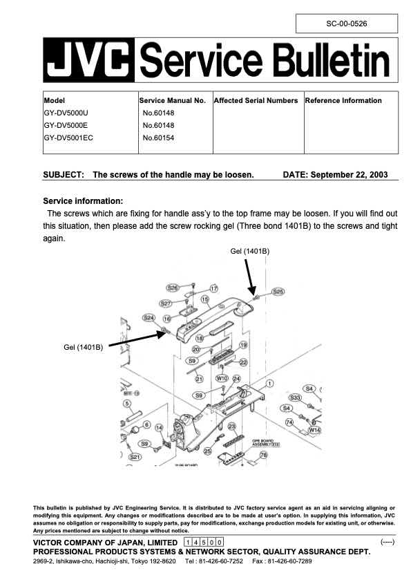 JVC BR-DV3000E technical manual preview