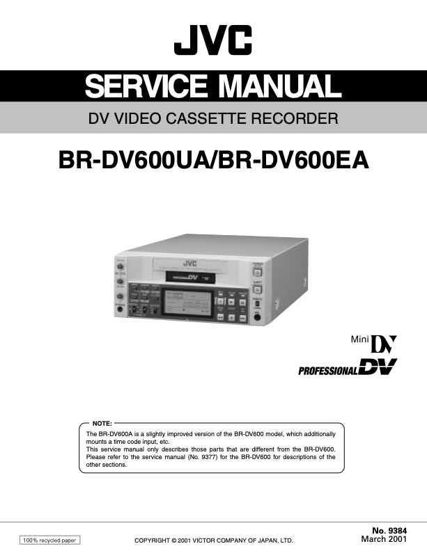 JVC BR-DV600E technical manual preview