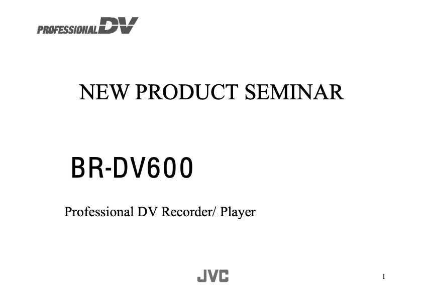 JVC BR-DV600E technical manual preview