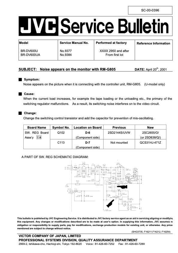 JVC BR-DV600E technical manual preview