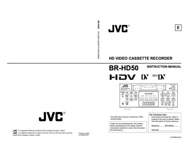 JVC BR-HD50UE technical manual preview