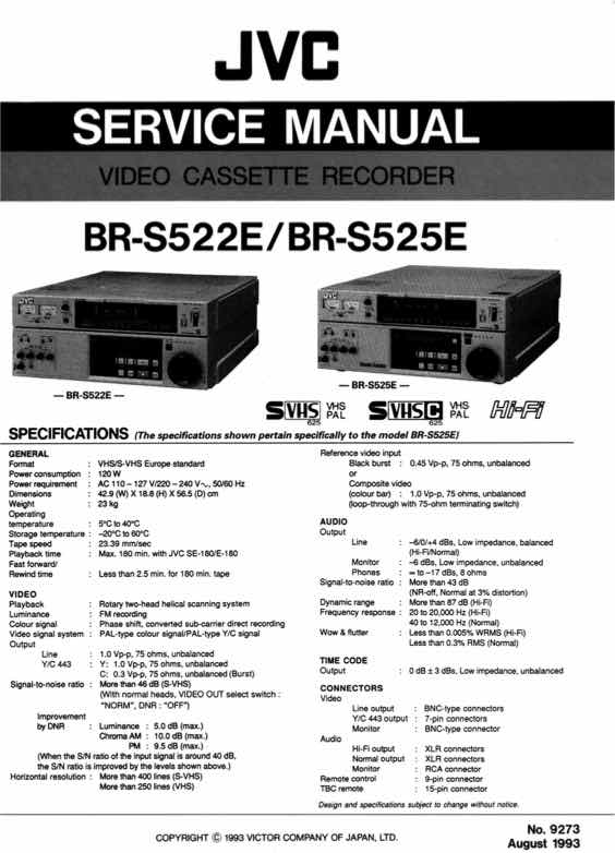 JVC BR_S522E technical manual preview
