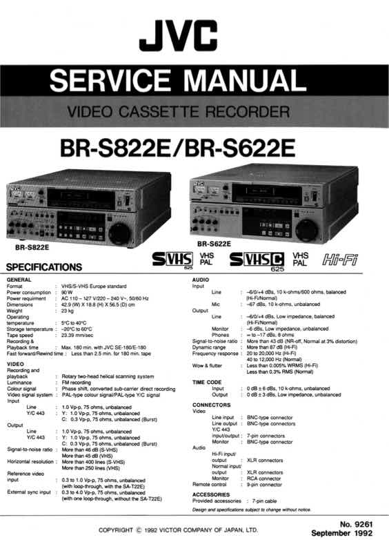 JVC BR_S822E technical manual preview