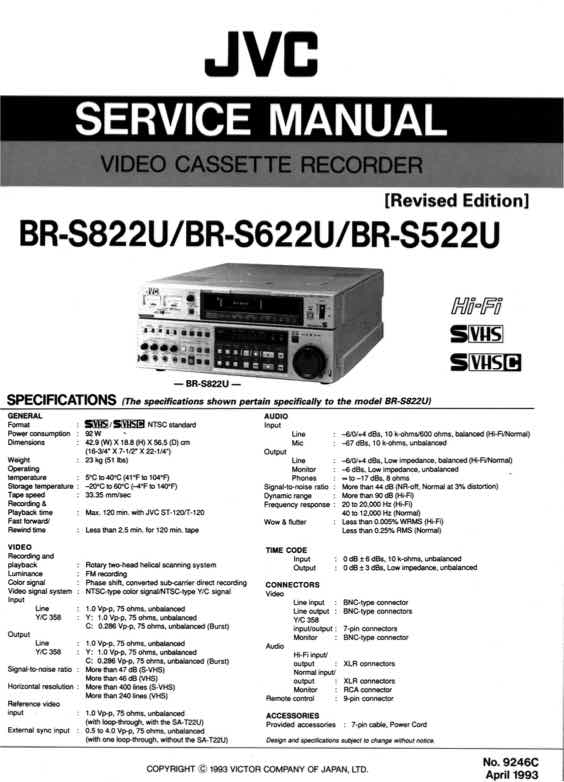 JVC BR_S822Uc technical manual preview