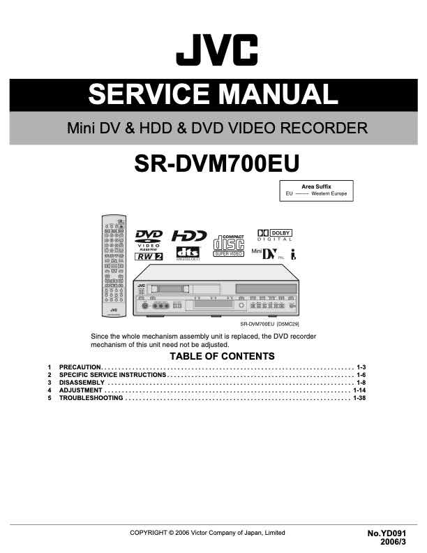 JVC SR-DVM700 technical manual preview
