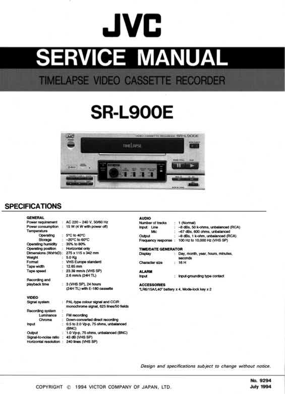 JVC SR-L900E technical manual preview