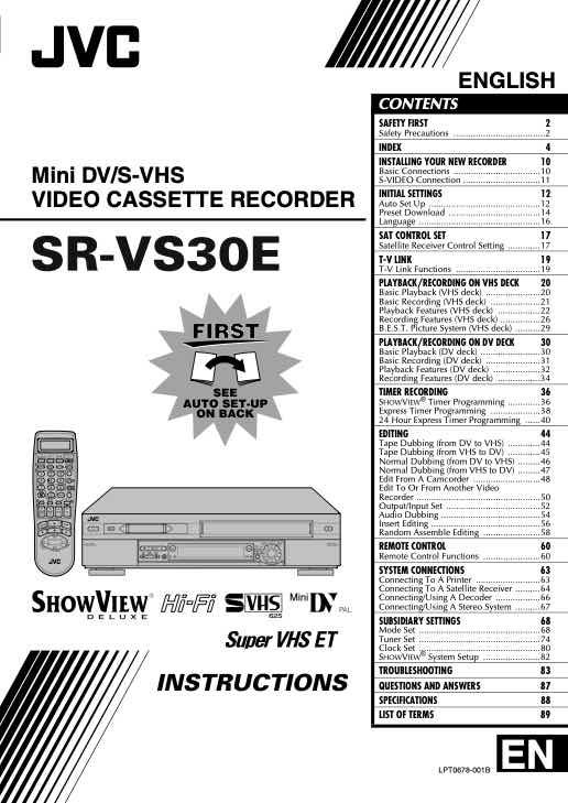 JVC SR-VS30E technical manual preview