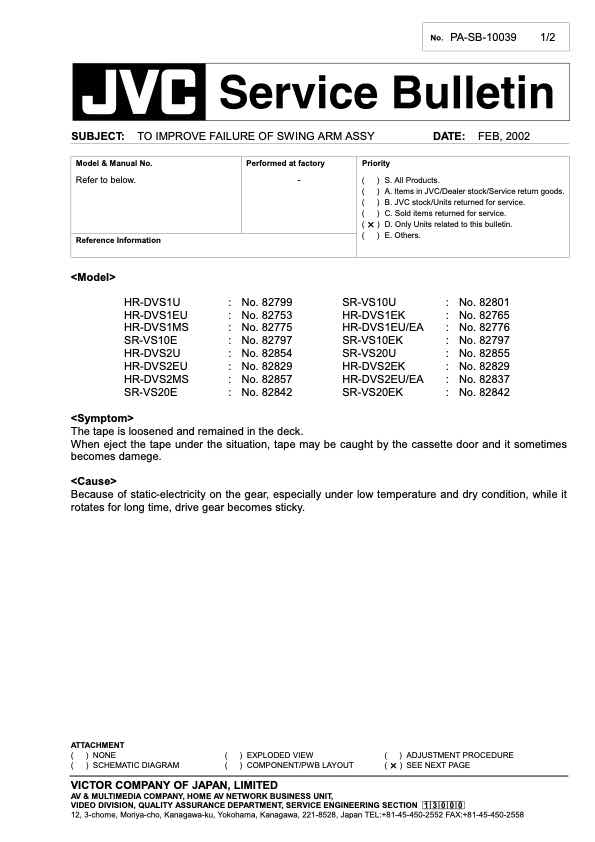 JVC SR-VS30E technical manual preview