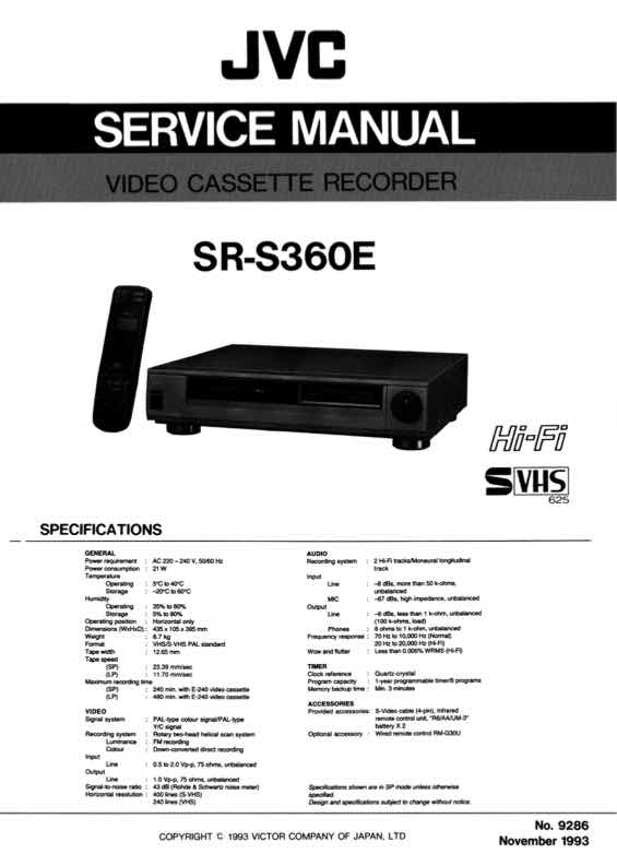 JVC SR_S360E technical manual preview
