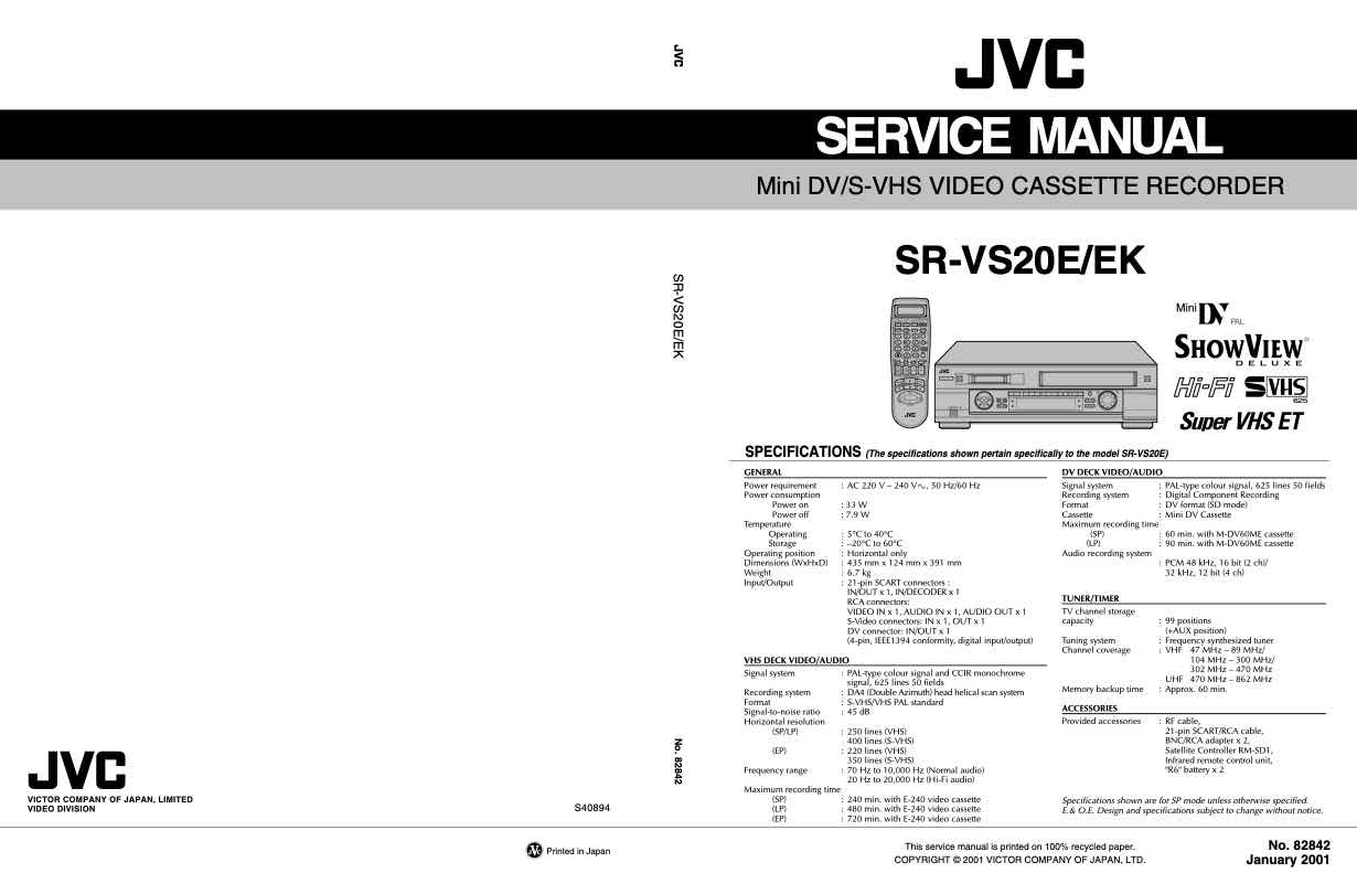 JVC SR_VS20 technical manual preview