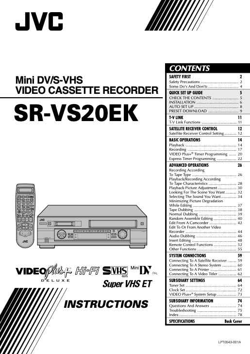 JVC SR_VS20 technical manual preview