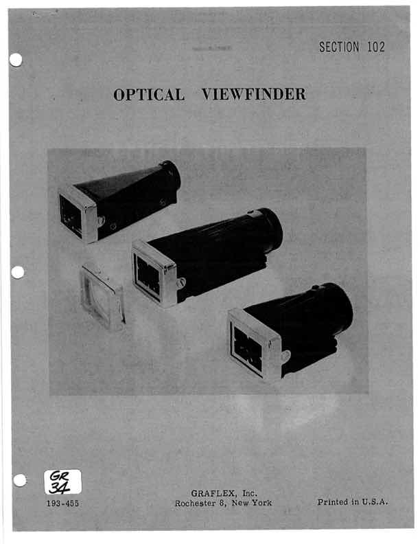 Graflex Optical Viewfinder technical manual preview