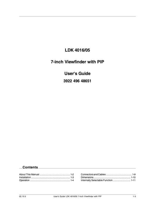 Grass Valley LDK4016 technical manual preview