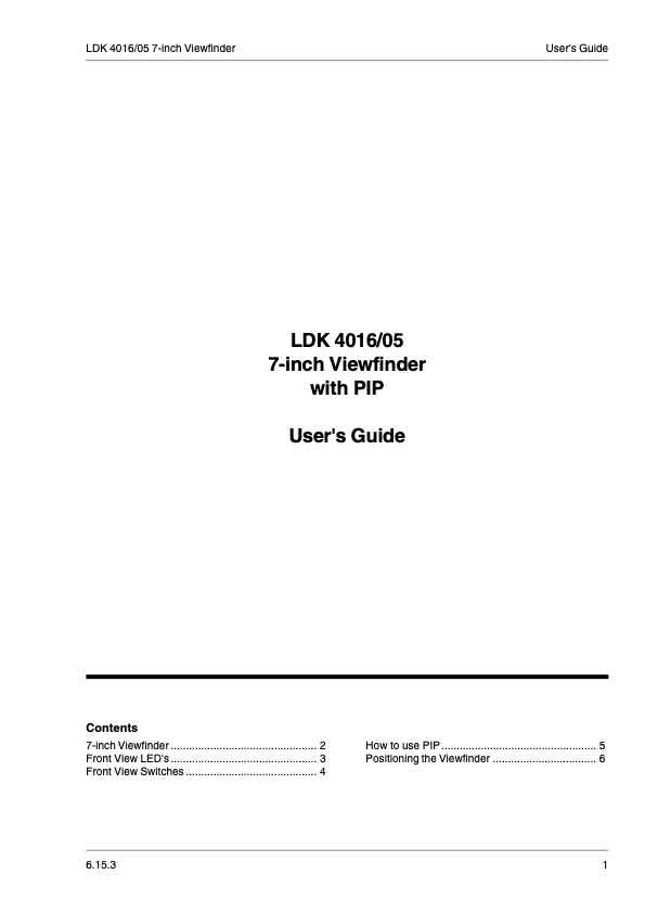 Grass Valley LDK4016 technical manual preview