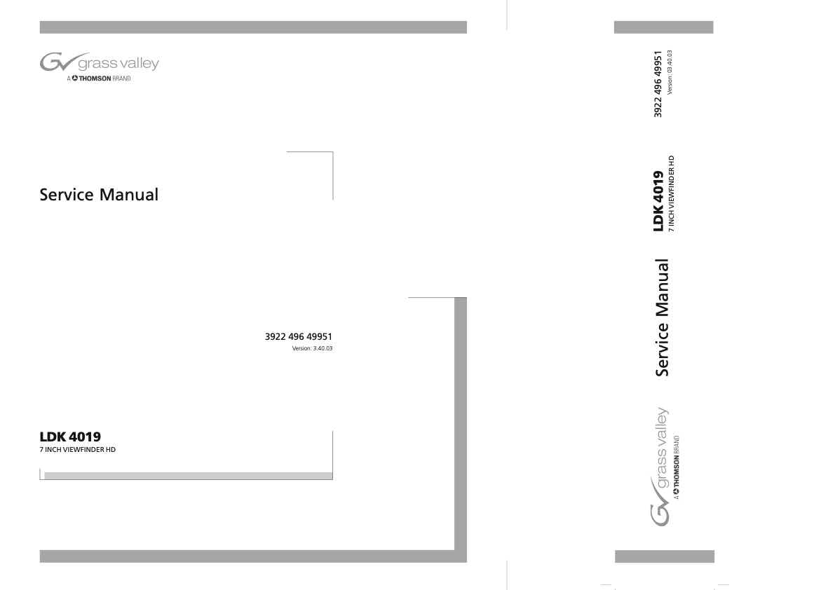 Grass Valley LDK4019 00 technical manual preview