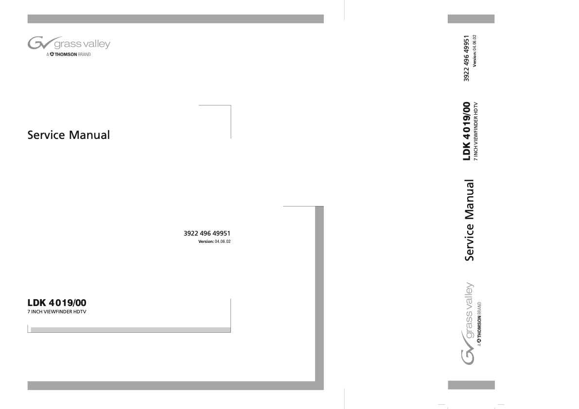 Grass Valley LDK4019 00 technical manual preview