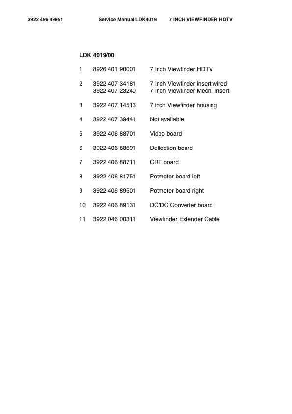 Grass Valley LDK4019 00 technical manual preview