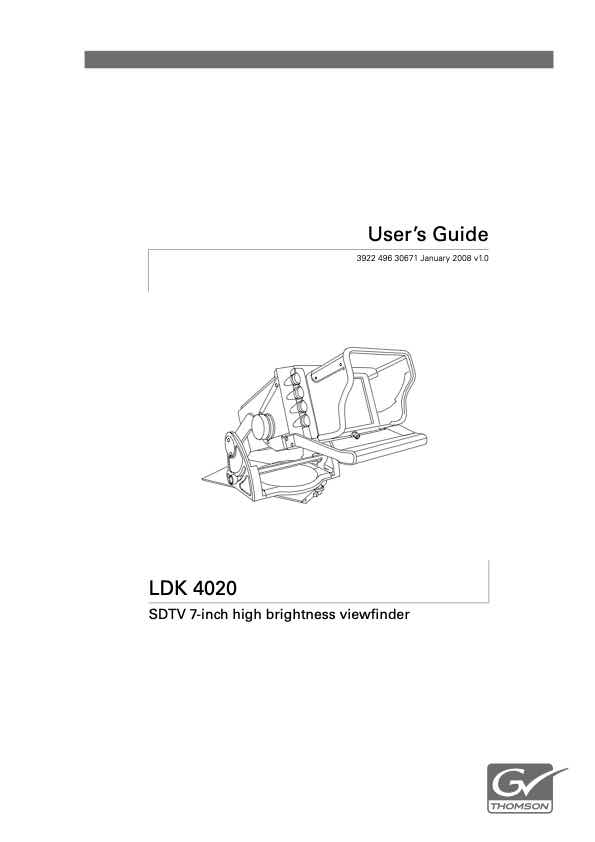 Grass Valley LDK4020 technical manual preview
