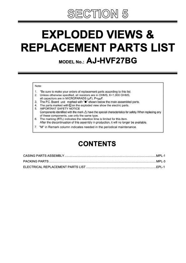 JVC AJ-HVF21-27G technical manual preview