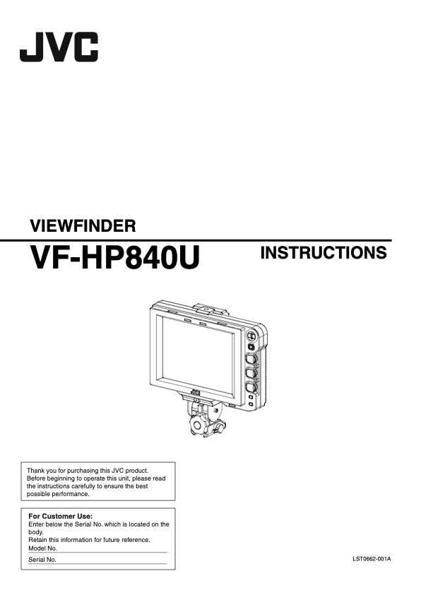 JVC VF-HP840 technical manual preview