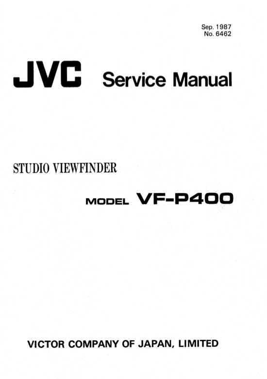 JVC VF_P400 technical manual preview