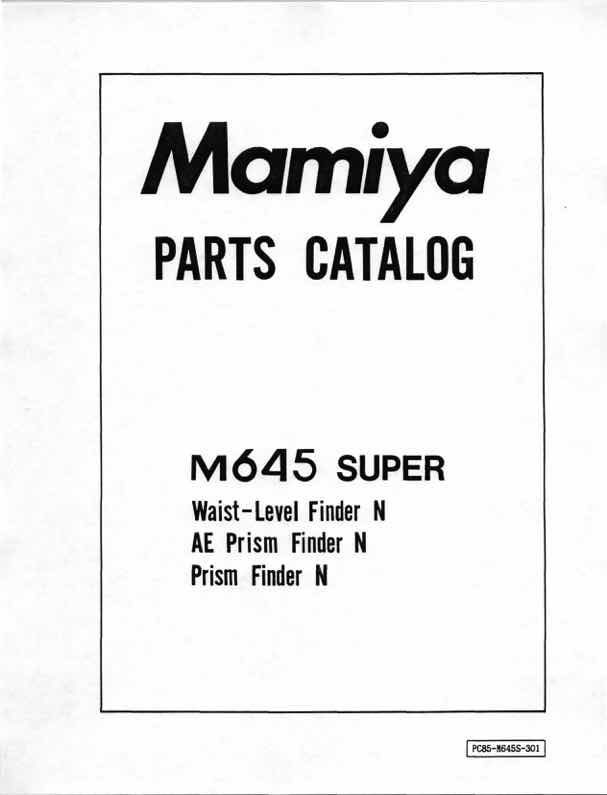 Mamiya M645 technical manual preview