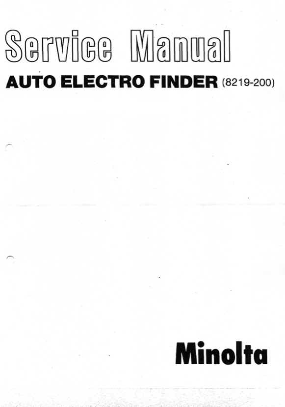 Minolta XM-AE technical manual preview